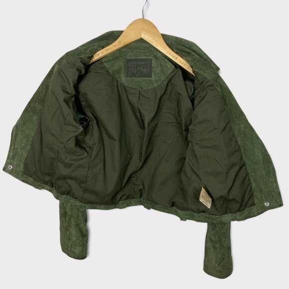 BlankNYC 100% Leather Green Moto Biker Jacket Suede Size XS Silver Hardware Boho - Picture 10 of 16